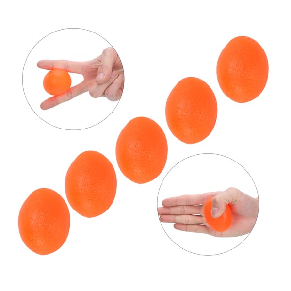 5 st silikonhandgreppsboll handledsträning styrketräning massagegreppsförstärkare orange (20 grader) äggform (oval)