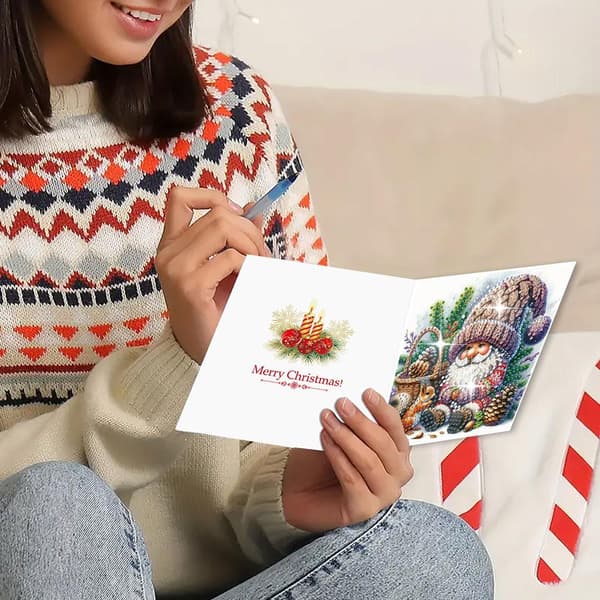 6 stk. Glitrende Kunst Gratulasjonskort I2G0 Santa Claus 6pcs