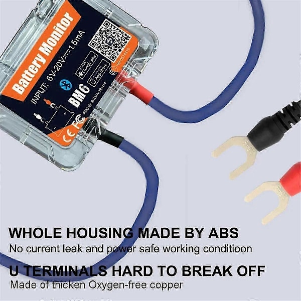 Trådlös Bluetooth 12V Batteriövervakare BM6 med Bilbatterihälsokontroll APP Övervakning Batteri Te