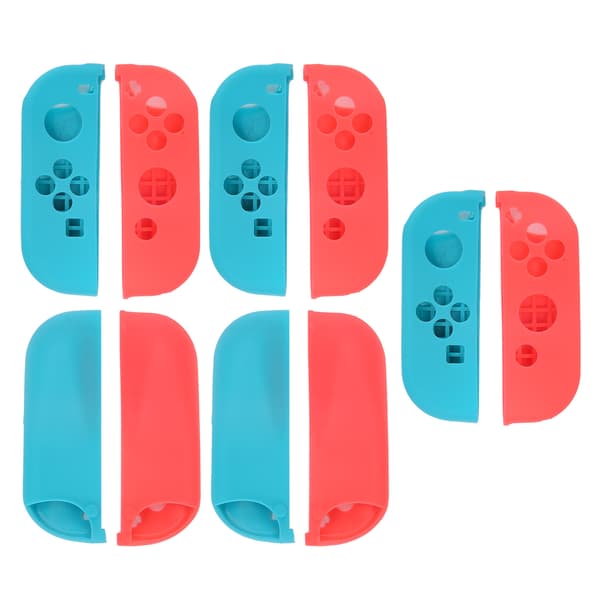 5 uppsättningar silikon Gamepad-skydd Starkt skydd Spelmaskinstillbehör för NS Switch Röd Blå