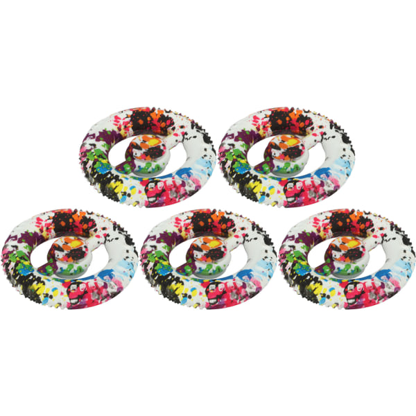 5 st runda handgrepp ringar tryckta silikon fidget leksak finger tränare för rehabiliteringsträning hem doodle
