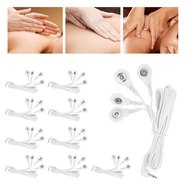 10 stk. DC 2,5 mm 4-knaps elektrodestikledning til digital TENS-massageapparat
