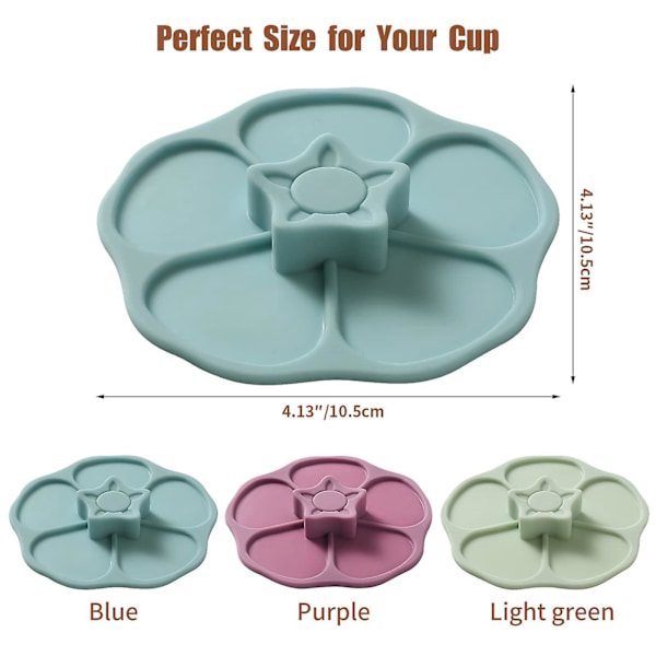 Färgglada Silikonmugghuvud i Blomform, Set om 3 Flexibla Lock för Muggar, Koppar, Tekannor, Kaffe och Te