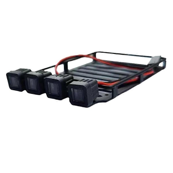 Kattoteline tavaratelineellä ja kohdevalolla SCX24 1/24 RC-autolle, neliö