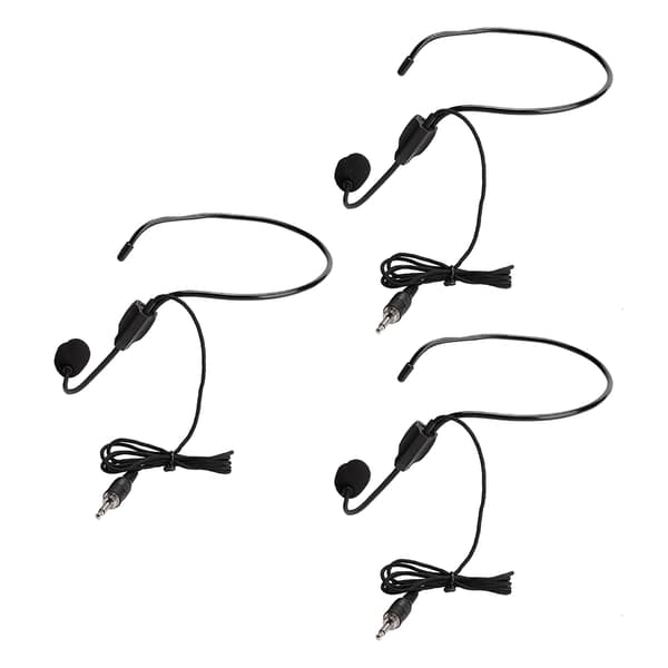 3 stk. 3,5 mm skrueplugg kablet hodekondensatormikrofon headset mikrofon for shoppingguide