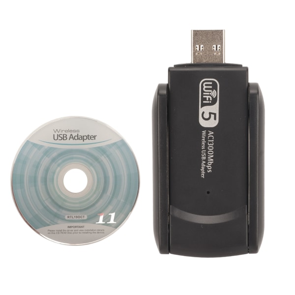 1300M USB WiFi-adapter 2.4G 5.8G USB3.0-grensesnitt Plug and Play WiFi-adapter med doble antenner for nettbrett bærbare datamaskiner