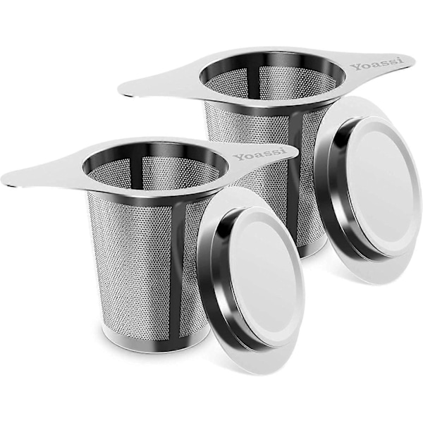 304 Rustfrit Stål Te Filter Si med Låg og Dobbelte Håndtag 2 STK