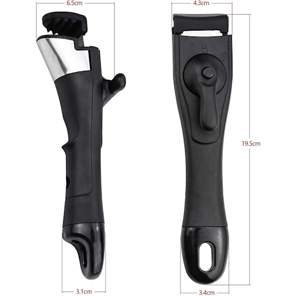 Avtakbart håndtak for panner - Passer til 190*43mm felger - 1 stk
