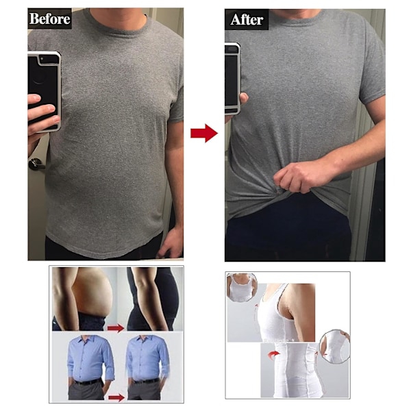 Slankende Body Shaper Vest for Menn - Abdomen Slim Fit