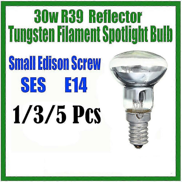 Ersättningslampa Lavalampa E14 R39 30w Skruv Glödlampa Klar Reflektor Spot Light Lava Glödljus 5st