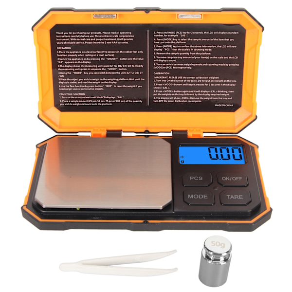 Gram Scale 500g 0.01g 5 Unit Modes Multifunksjonell digital smykkevekt med LCD bakgrunnsbelyst skjerm for Grains Urter Mynter