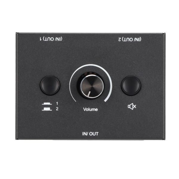 3,5 mm Switcher 2 Input 1 Output Eller 1 Input 2 Output Splitter Switcher Box med One Key Mute-knapp