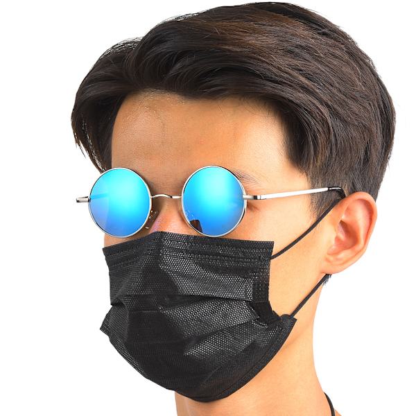 Metal Classic Vintage Unisex UV-suojauksella varustetut pyöreät kehykselliset polarisoidut aurinkolasit aurinkolasikotelolla, Ice Blue