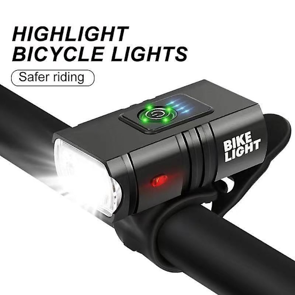 Cykellygte USB Genopladelig T6 LED Cykellygter MTB Lommelygte Cykel Forlygte til Cykling, 65*39*38mm