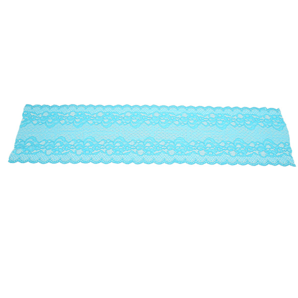 23 cm bredd 10 meter spetskant stretch klippbar DIY handcraft mesh nylon spets tyg bred stretchig spets för sömnad kudde blå lagun