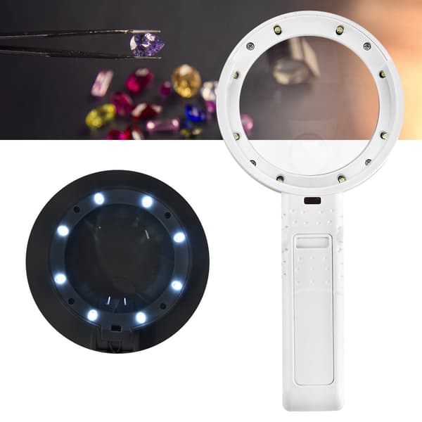 5/11X Forstørrelsesglass med 8 LED-lys Håndholdt Stasjonær Multifunksjonell Leseforstørrer