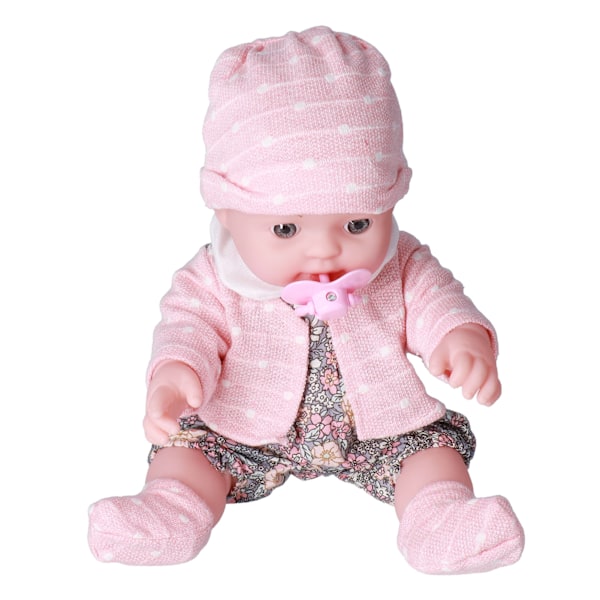 Realistisk Reborn Baby Doll Fashion 12in Vaskbar Hvit Jente Myk Kropp Leke for Barn BursdagsgaveQ12G-002C-026 Grå