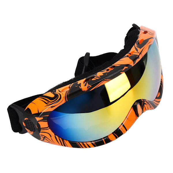 Enkellagers professionella skidglasögon Vindtäta Utomhusridning UV-skydd Snöglasögon Orange Svart