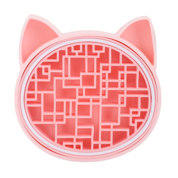 Meikkiharjan puhdistusaine Monikäyttöinen söpö kissan pää 2 in 1 -muotoilu Kannettava joustava silikoni meikkiharjan puhdistusmatto vaaleanpunainen