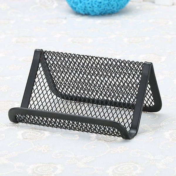 Metal Visitkort Holder til Skrivebord Mesh Display Stativ med 50 Kort Kapacitet