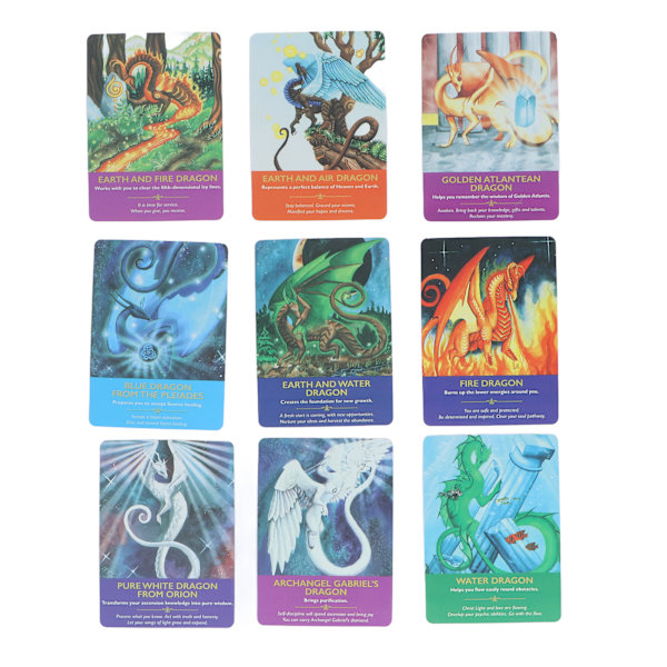 Tarot-kort belagt papir bærbar interaktiv drageorakelkort for spådomsspill