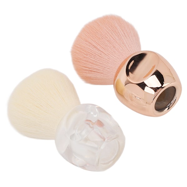 2 stk. Sminke Blush Brush Profesjonell Bærbar Elegant Myk Syntetisk Fiber Løs Pudderbørste for Kvinner