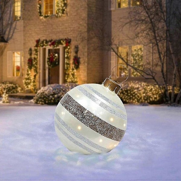 Jättestor Julkula 60cm, Transparent Boll, Jättestor Uppblåsbar Julkula Julkulor