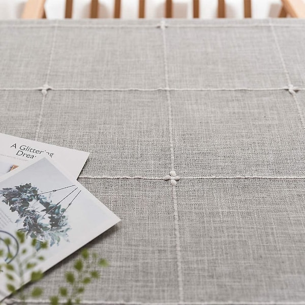 Optimerad titel: Massivt broderad bomullslinneduk för rektangulära bord (135x135 cm, grå)