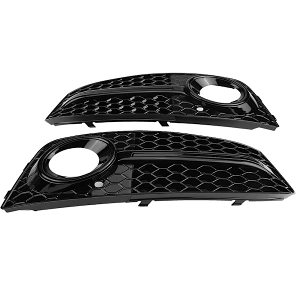 2 stk. til RS4 Style Blanke Sorte Frontkofanger Tåge Lygte Gitre til Audi A4 B8 2009-2012