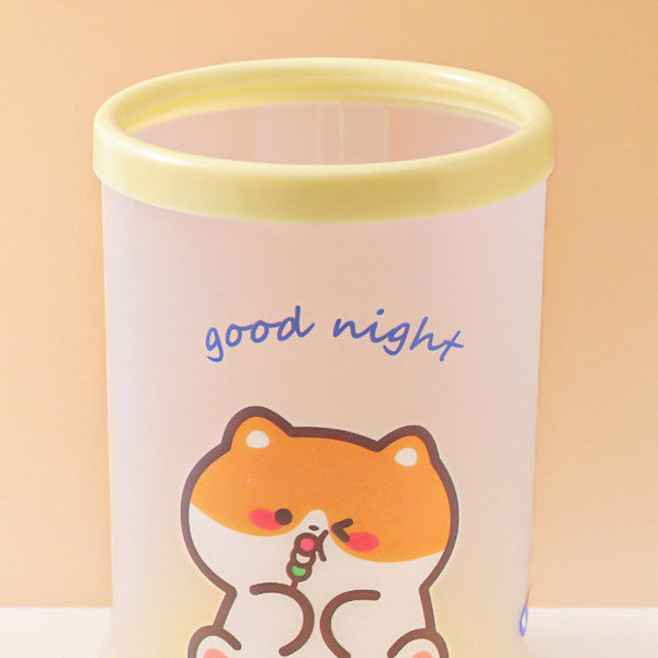 Taitettava kynäteline, söpö sarjakuva pyöreä taitettava kynäteline, opiskelijan toimiston pöydän paperitavaroiden säilytyslaatikko Shiba Inu