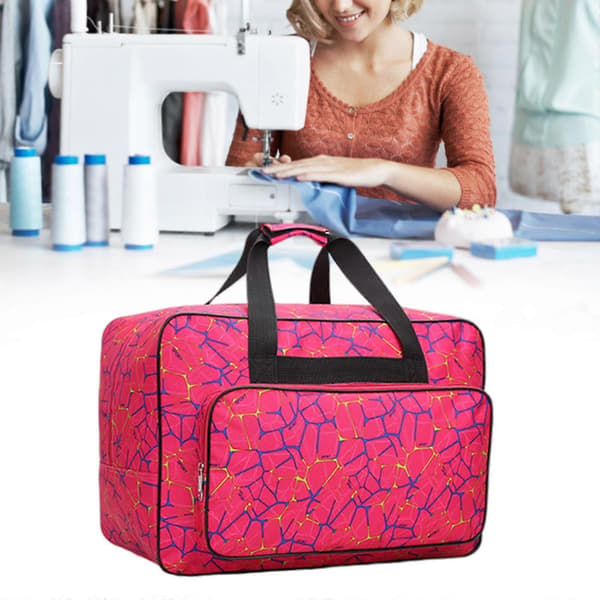 Let håndtaske Hjem Nylon Sy Tilbehør Symaskinetaske Rose red