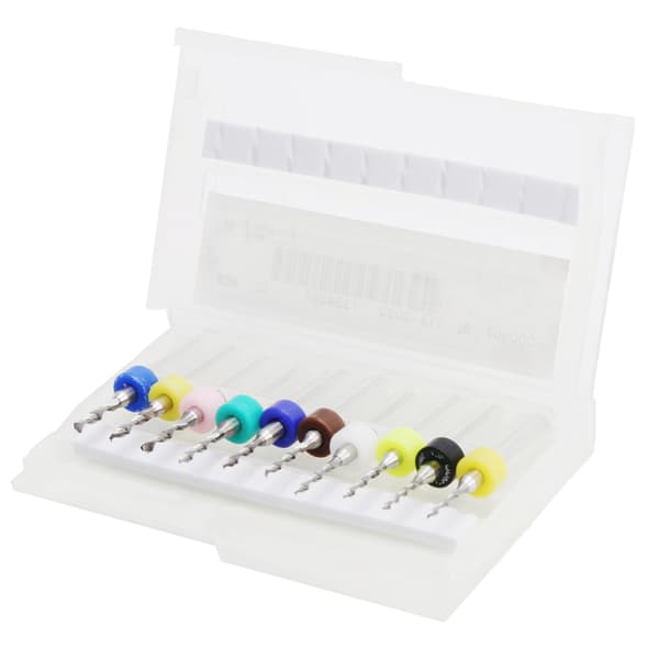 10 st Micro Borr Set Cementerad Karbid 1.2-2.1mm Borr för Tryckta Kretskort