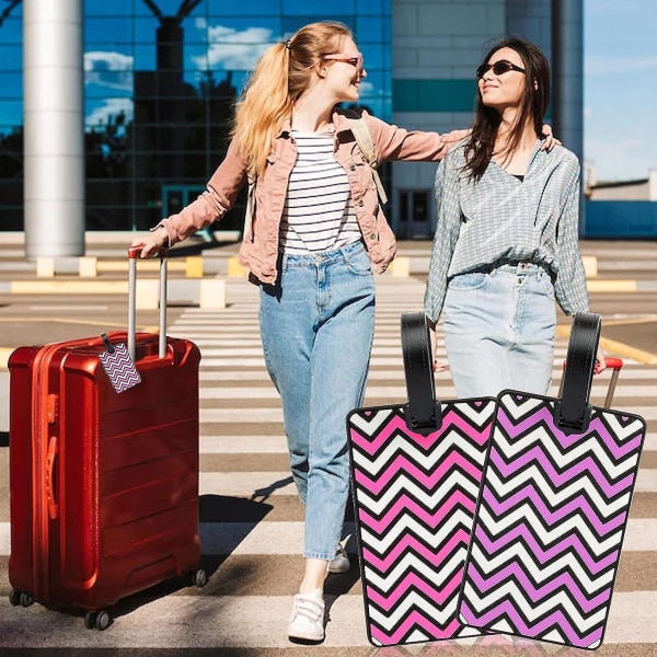 Silikone-bagagemærke med ID-kort - Pink, rejsetaskemærke, kuffert-id-mærke