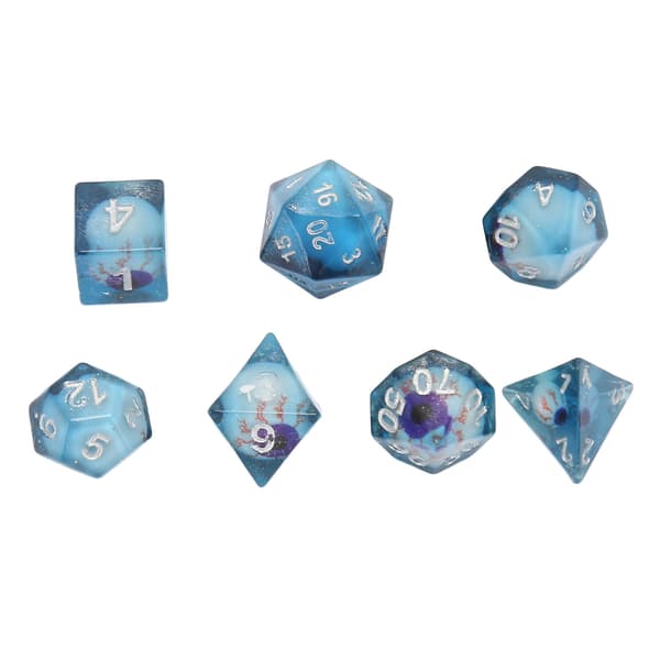 7PCS Hartsdice Set Transparent Process Slipning Polering Utsökt Luktfri Hållbar Speltärningssats