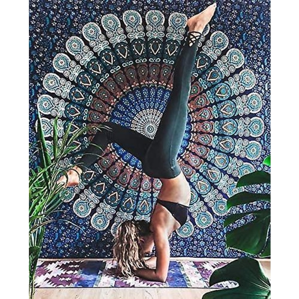 Väggbonad Stor Storlek Gobeläng 230x180cm Påfågel Mandala Gobelänger Ren Bomull Vägglakan väggbonad Dekorativ Mycket Boho Sängkläder Vardagsrum Dec