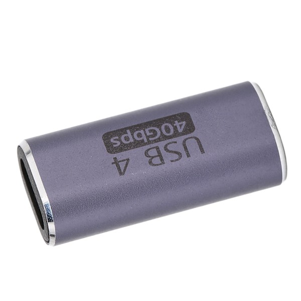 Typ C hona till hona adapter aluminiumlegering 40Gbps 100W kopplingsförlängare för surfplatta Mobiltelefon rak typ