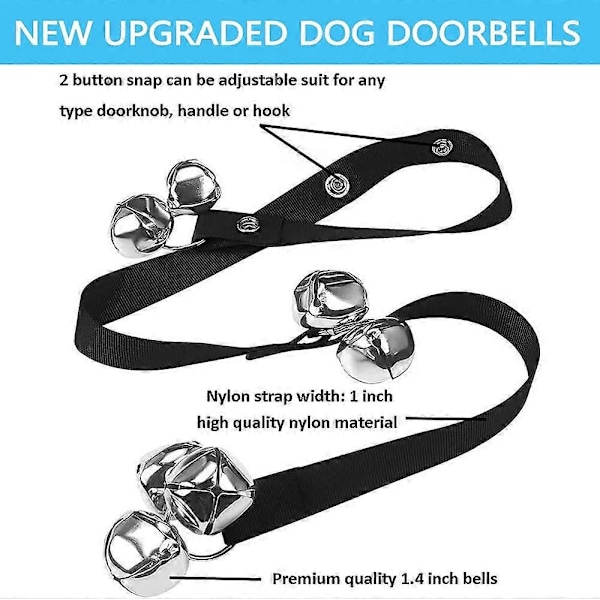 Dog Doorbells Premium Pissatuskoulutus Iso Koiran Kello Säädettävä Koiran Ovello Pissatuskoulutukseen Pennullesi Helposti - Premium Laatu - 7 Erittäin Suurta Äänekästä