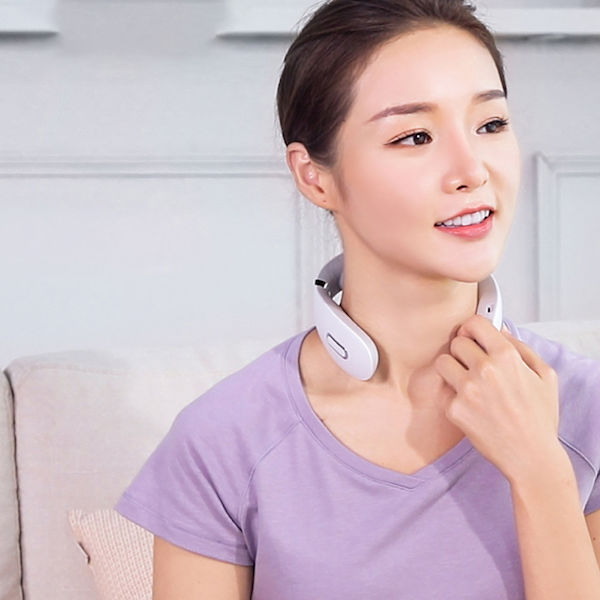 Pulse Neck Massager Electric Point Therapy Bærbar Hot Compress til Cervikal Skulder Hvid