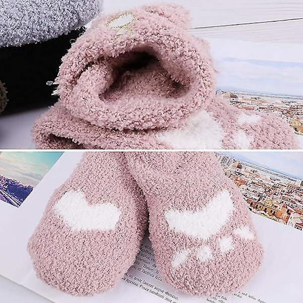 Mysiga Cat Fleece strumpor - 5 par, One Size, Flerfärgad