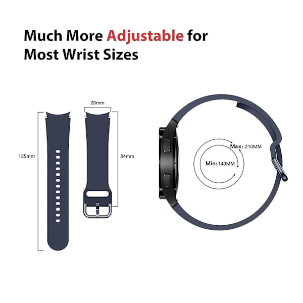 Samsung Galaxy Watch Silikone Sport Armbånd til Watch 4/5/Pro - Sort