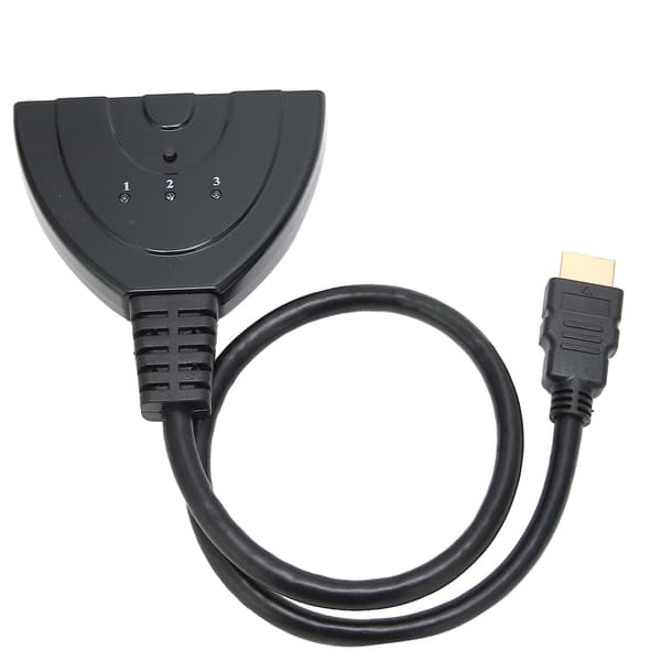 3-ports High-Definition Multimedia Interface Switch 3 ind 1 ud 1080P Hub Switcher Plug and Play Splitter Adapterkabel