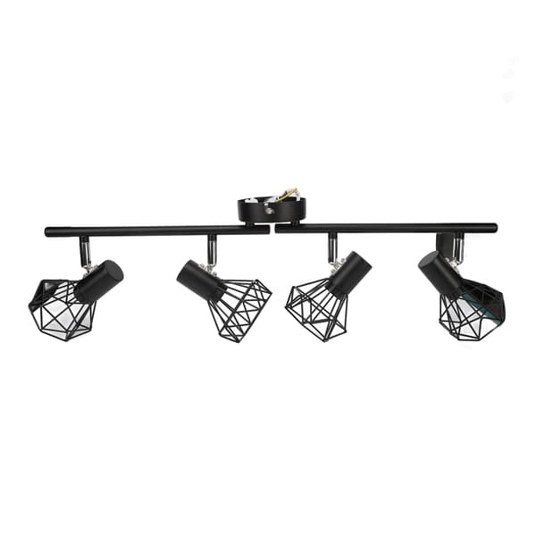 LED 4-Lamps Track Lighting Kit, flexibelt roterbart lamphuvud, takspotlight för kök, sovrum, restauranger
