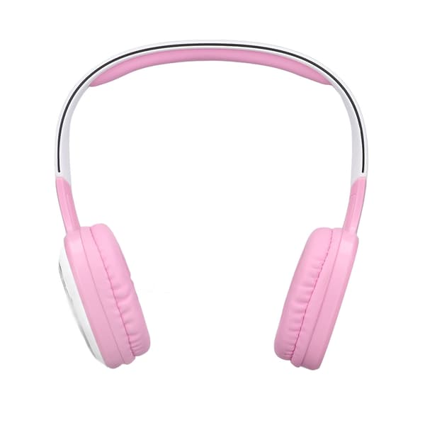 Barns trådbundna hörlurar volymbegränsande multifunktionella brusreducerande tecknade animerade trådbundna headset rosa