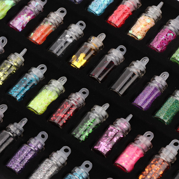 48 flasker Flash paljettpulver dekorasjon DIY smykker Epoxy mold Making Tool