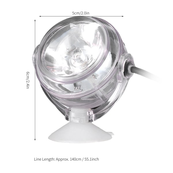 EU Plugg AC110-240V LED Undervannslys Flerfarget Vanntett Spotlight Lampe Hvit