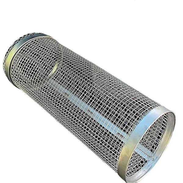 Cylinder Grillkurv Rustfrit Stål Grillnet Grøntsager Kød BBQ Kurv Liten storlek 20 cm