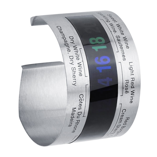 Vanntett LCD-termometer i rustfritt stål for vin, ølflasker og armbånd med rødvin, temperatursensor