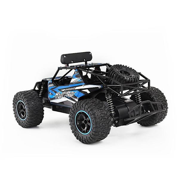 Sininen 1:16 mittakaavainen kaukosäädinauto LED-valoilla, 2,4 GHz:n nopea off-road-leluauto lapsille ja aikuisille, 20 km/h