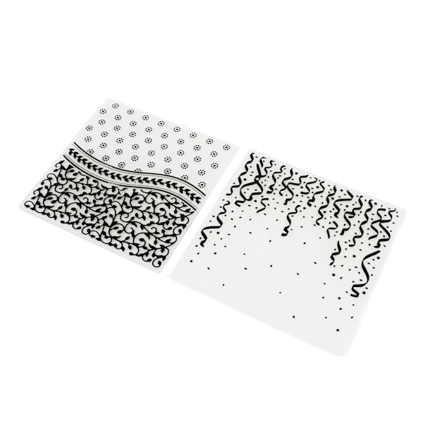 2 st präglingsmappar präglad textur 15,1x15,1cm/5,9x5,9in dekorativa plastpräglingsstenciler för DIY-pappershantverk