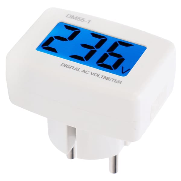 Digital AC spenningsmåler Husholdningsstrøm Energivoltmeter Amperemeter DM55‑1 EU-plugg AC80‑300V